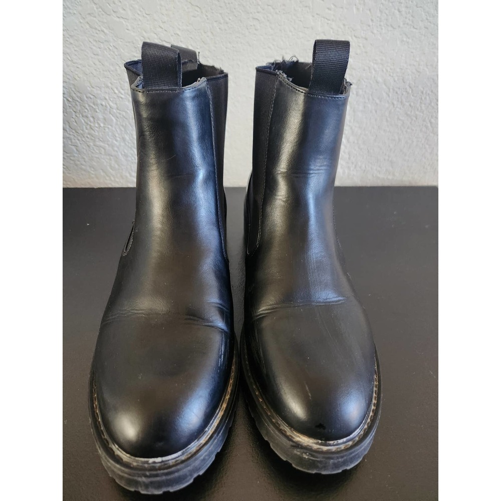 London Rebel Leather Heeled Chelsea Boots Size 41 - Picture 2 of 8